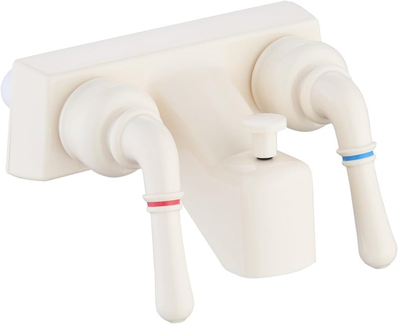 LavishStream RV Shower Faucet, 4 inch Shower Valve Diverter Replacement, with Classical Dual Handles for RV/Camper/Motorhome Bathroom, Milky White - Image 1